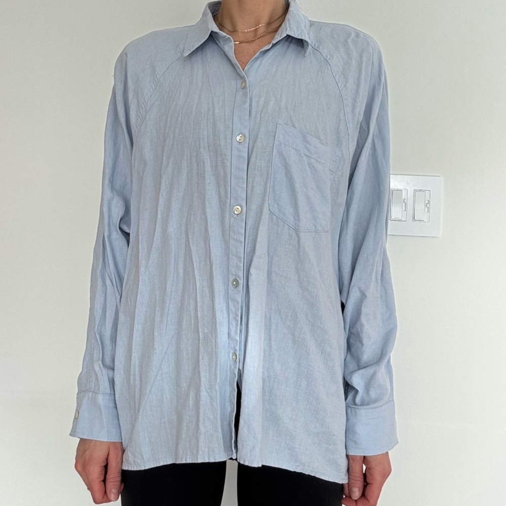 Wilfred Free Light Blue Button-Up Shirt
